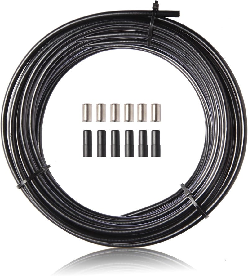 Gionfe Brake Cable Housing,Lined Bicycle/Bike Brake Cable Housing,Bicycle Brake Cable Housing,Bicycle Brake Cable Gear Wires Bikes Replacement Accessory for Mountain Road Bike, 5mm 3 Meters (Black) - Image 1